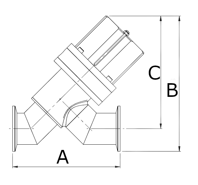 Specs KF Pneumatic In-Line Poppet Valve